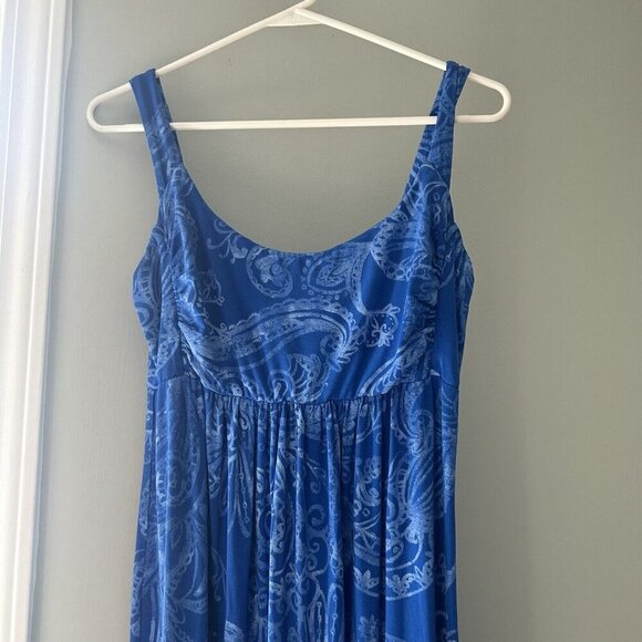 Fresh Produce Maxi Dress Women's Blue Smocked Paisley Print Size Small - Picture 7 of 11